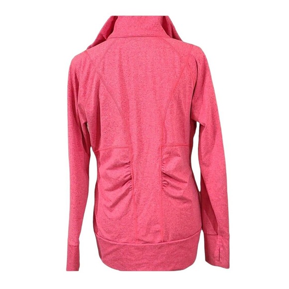 LL Bean Medium Jacket Cotton Blend Full Zip Pink Peach Women's Running Athletic - Picture 2 of 15